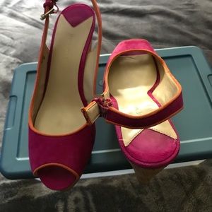 Nine West suede wedge sandals
